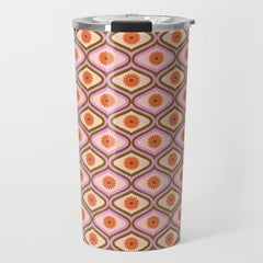70s Disco Daisy Flower Pattern Travel Mug