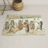 Carol Singing Cats' Funny Vintage Christmas Louis Wain Rug