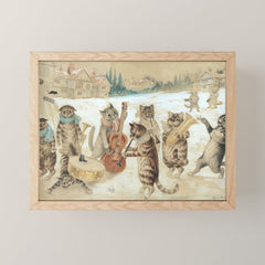 Carol Singing Cats' Funny Vintage Christmas Louis Wain Mini Art Print