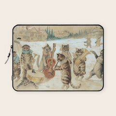 Carol Singing Cats' Funny Vintage Christmas Louis Wain Laptop Sleeve