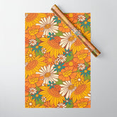 70s Retro Floral Wrapping Paper