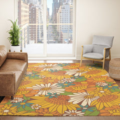 70s Retro Floral Rug