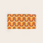 70s Retro Vintage Style Wave Pattern Autumn Brown Orange and Yellow Bath Towel
