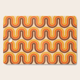 70s Retro Vintage Style Wave Pattern Autumn Brown Orange and Yellow Cutting Board