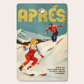 "Apres" Retro Pinup Ski Art Cutting Board