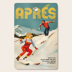 "Apres" Retro Pinup Ski Art Cutting Board