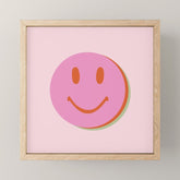 70s retro pink smiles pattern Mini Art Print