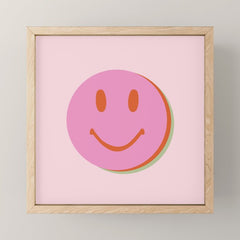 70s retro pink smiles pattern Mini Art Print