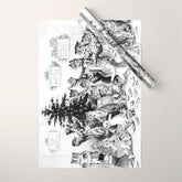 Cats Decorating The Christmas Tree' Vintage Cat Art by Louis Wain Wrapping Paper