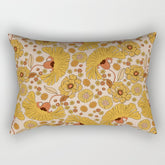 70s Floral Pattern Rectangular Pillow