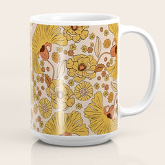 70s Floral Pattern Coffee Mug