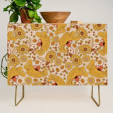 70s Floral Pattern Credenza