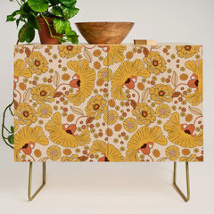 70s Floral Pattern Credenza