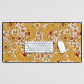 70s Floral Pattern Desk Mat