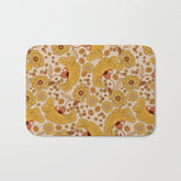 70s Floral Pattern Bath Mat