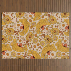 70s Floral Pattern Outdoor Rug