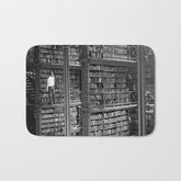 A book lovers dream - Cast-iron Book Alcoves Cincinnati Library black and white photography Bath Mat