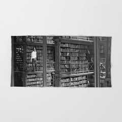 A book lovers dream - Cast-iron Book Alcoves Cincinnati Library black and white photography Bath Towel
