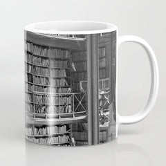 A book lovers dream - Cast-iron Book Alcoves Cincinnati Library black and white photography Coffee Mug