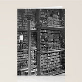 A book lovers dream - Cast-iron Book Alcoves Cincinnati Library black and white photography Stationery Card
