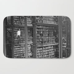 A book lovers dream - Cast-iron Book Alcoves Cincinnati Library black and white photography Bath Mat