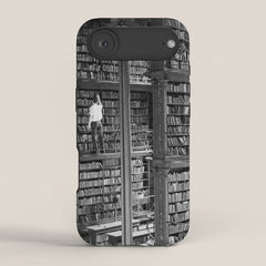 A book lovers dream - Cast-iron Book Alcoves Cincinnati Library black and white photography iPhone Case