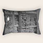 A book lovers dream - Cast-iron Book Alcoves Cincinnati Library black and white photography Rectangular Pillow