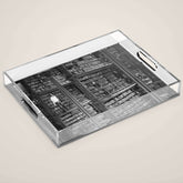 A book lovers dream - Cast-iron Book Alcoves Cincinnati Library black and white photography Acrylic Tray