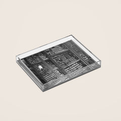 A book lovers dream - Cast-iron Book Alcoves Cincinnati Library black and white photography Acrylic Tray