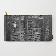 A book lovers dream - Cast-iron Book Alcoves Cincinnati Library black and white photography Carry All Pouch