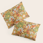 70's Retro Flowers Print Pillow Sham