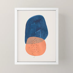 Twins' Minimalist Modern Mid Century Colorful Navy Blue Tan Shapes by Ejaaz Haniff Mini Art Print