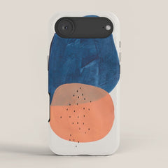 Twins' Minimalist Modern Mid Century Colorful Navy Blue Tan Shapes by Ejaaz Haniff iPhone Case