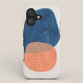 Twins' Minimalist Modern Mid Century Colorful Navy Blue Tan Shapes by Ejaaz Haniff iPhone Case