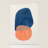 Twins' Minimalist Modern Mid Century Colorful Navy Blue Tan Shapes by Ejaaz Haniff Stationery Card