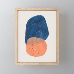 Twins' Minimalist Modern Mid Century Colorful Navy Blue Tan Shapes by Ejaaz Haniff Mini Art Print