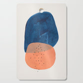 Twins' Minimalist Modern Mid Century Colorful Navy Blue Tan Shapes by Ejaaz Haniff Cutting Board