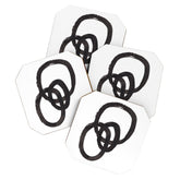 And I Op' Minimalist Ink Line Drawing Abstract Black Brush Strokes Modern Funky Maze by Ejaaz Haniff Coaster