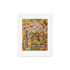 (Book of omens) Angels bow before Adam and Eve in Paradise Islamic Antique Art Art Print