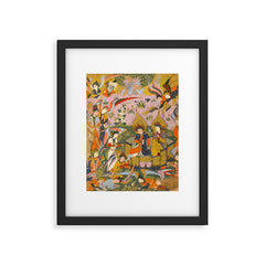 (Book of omens) Angels bow before Adam and Eve in Paradise Islamic Antique Art Framed Art Print