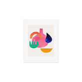Desert Treasures' Minimalist Mid Century Paper Collage Colorful Shapes Retro Style Neon Colors by Ejaaz haniff Art Print