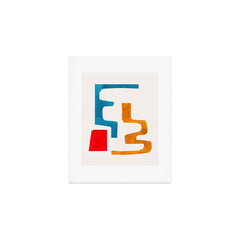 Falling Down' Paper Collage Fun Colorful Shapes Mid Century Minimal Abstract Art by Ejaaz Haniff Art Print