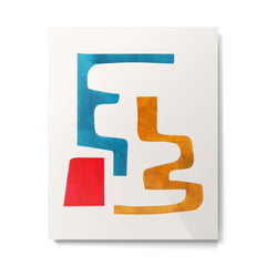 Falling Down' Paper Collage Fun Colorful Shapes Mid Century Minimal Abstract Art by Ejaaz Haniff Metal Print