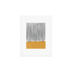 (White Background) Mid Century Modern Minimalist Rothko Inspired Color Field With Lines Geometric Style Art Print