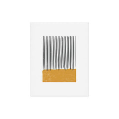 (White Background) Mid Century Modern Minimalist Rothko Inspired Color Field With Lines Geometric Style Art Print