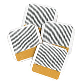 (White Background) Mid Century Modern Minimalist Rothko Inspired Color Field With Lines Geometric Style Coaster