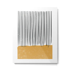 (White Background) Mid Century Modern Minimalist Rothko Inspired Color Field With Lines Geometric Style Metal Print