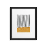 (White Background) Mid Century Modern Minimalist Rothko Inspired Color Field With Lines Geometric Style Framed Art Print