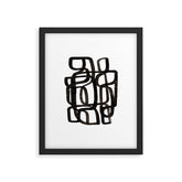 Writing On The Wall' Mid Century Modern Fun Abstract Shapes Framed Art Print