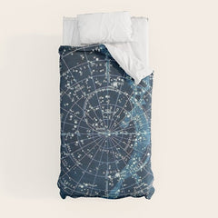 1900 Star Constellation Map - Chart Vintage Poster Duvet Cover